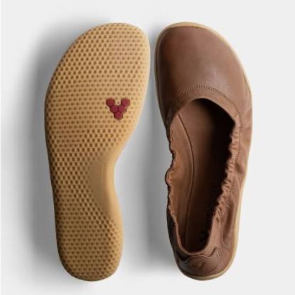 Vivo Barefoot Women's Brown Leather Slip-On Ballet Flat